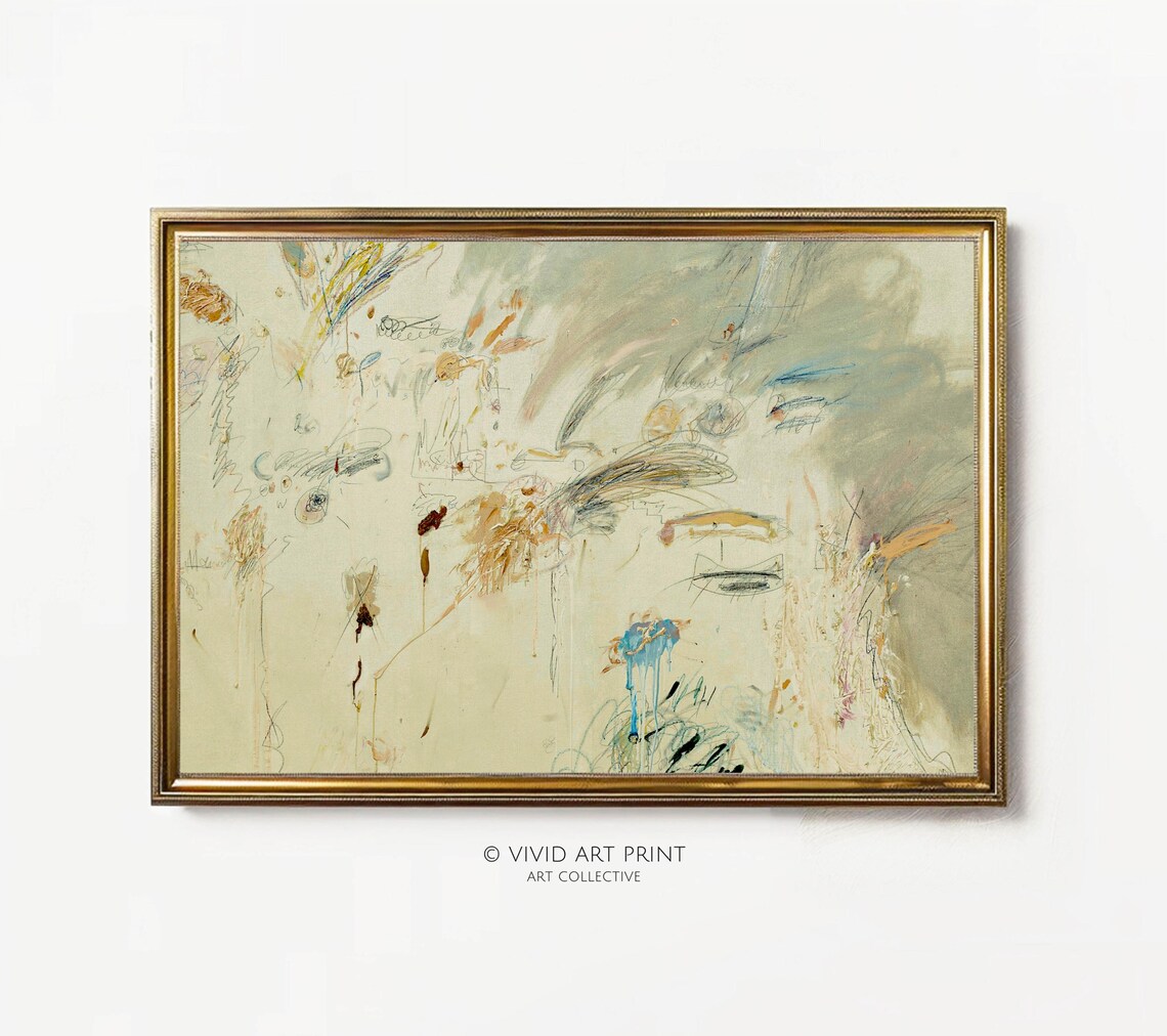 Abstract Vintage Home Decor, Expressive Art Print