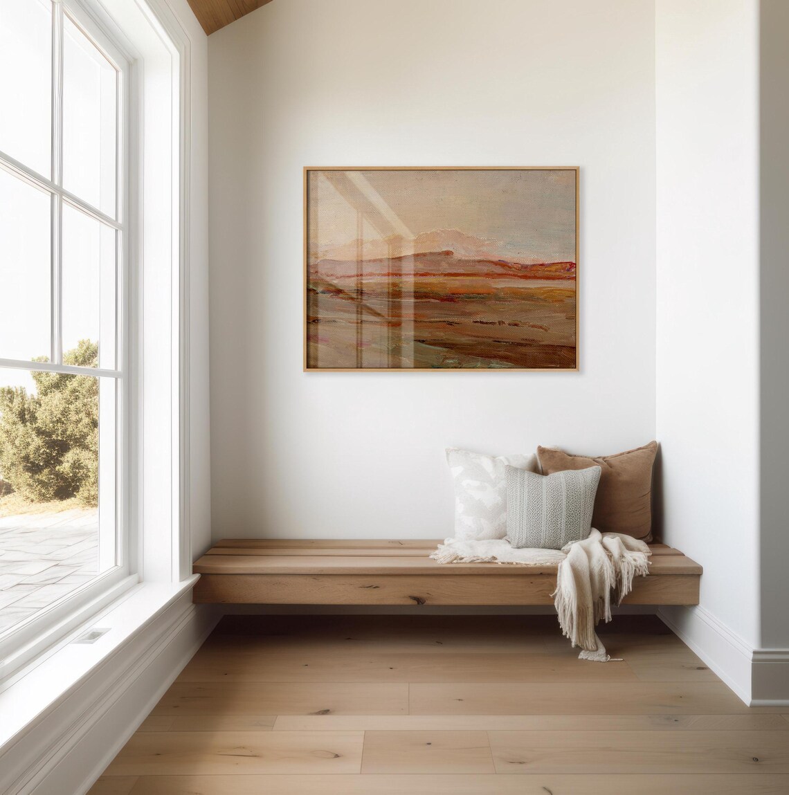 Muted Abstract Landscape, Vintage Rustic Farmhouse - Image 3