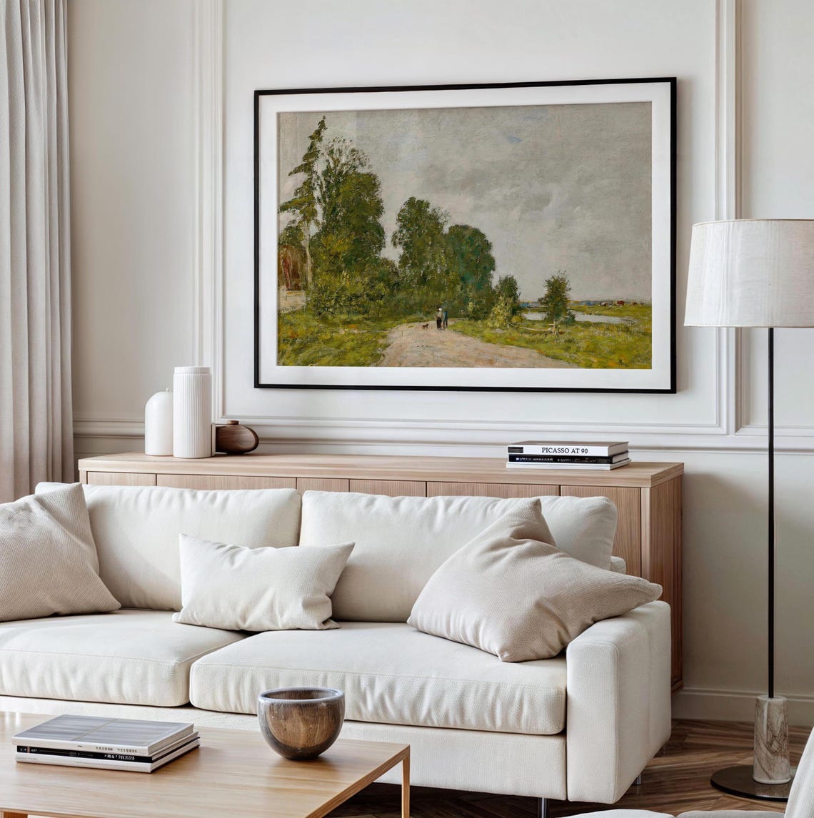 Rustic Countryside Vintage Cottage Core Landscape Art Print - Image 2