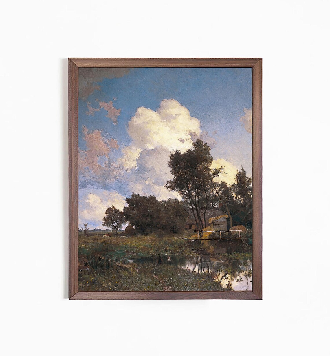 Rustic Farmhouse Vintage Landscape Art Print - Image 2