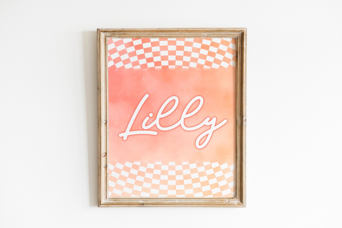 Custom Name College Dorm Decor, Teen Girl Art Print