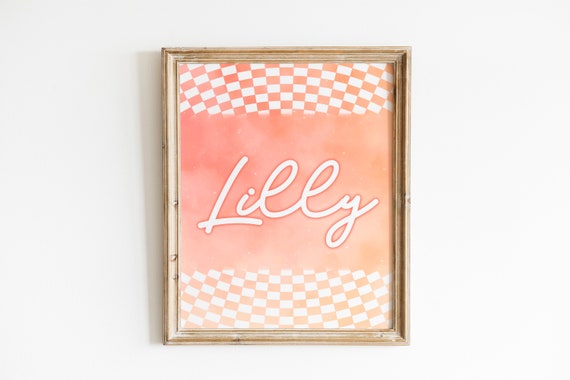 Custom Name College Dorm Decor, Teen Girl Art Print