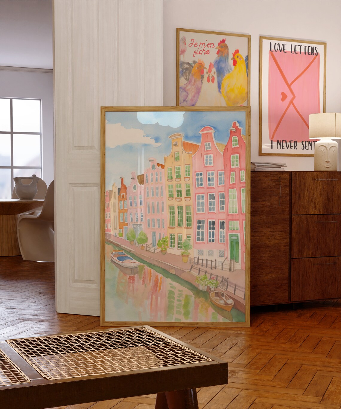 Amsterdam Watercolor Cityscape Art Print