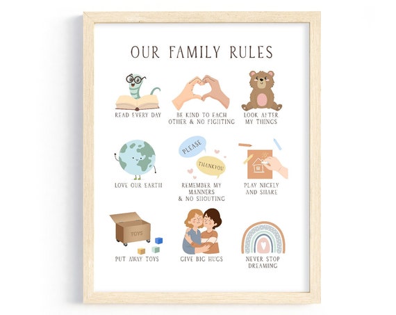 Kid Behaviour Poster, Montessori Playroom Wall Art Print