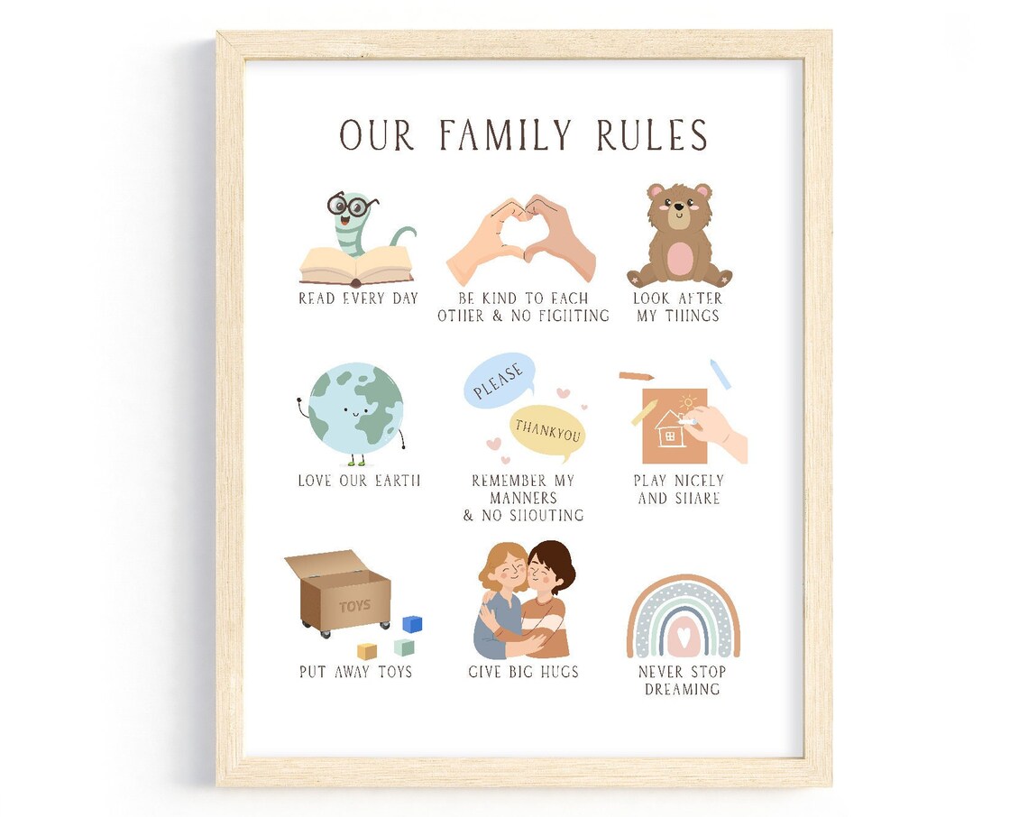 Kid Behaviour Poster, Montessori Playroom Wall Art Print