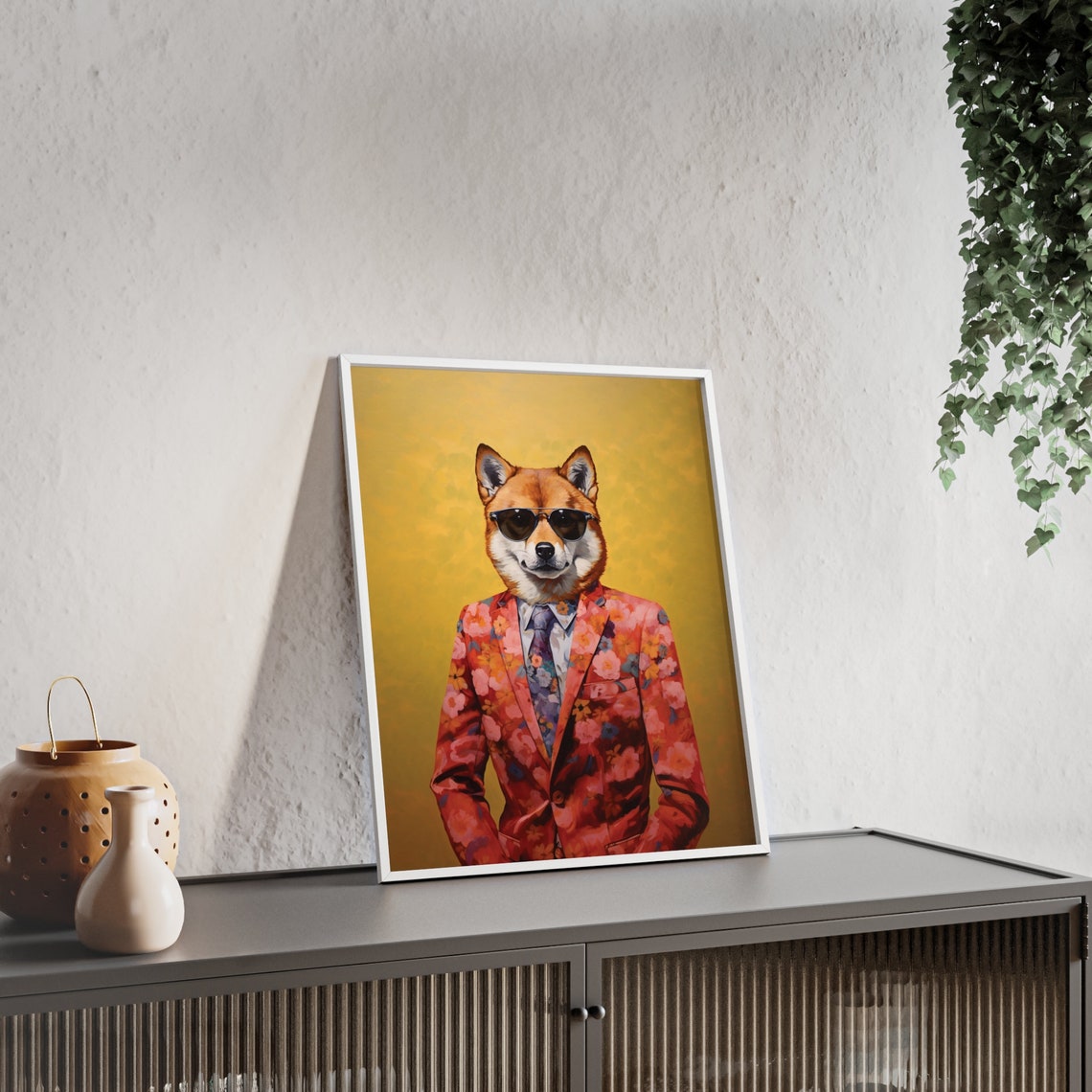 Shiba Inu Dog Art Fashion Print Dog Portrait Fashion Art Animal Art Animal Painting Art Prints - Image 2
