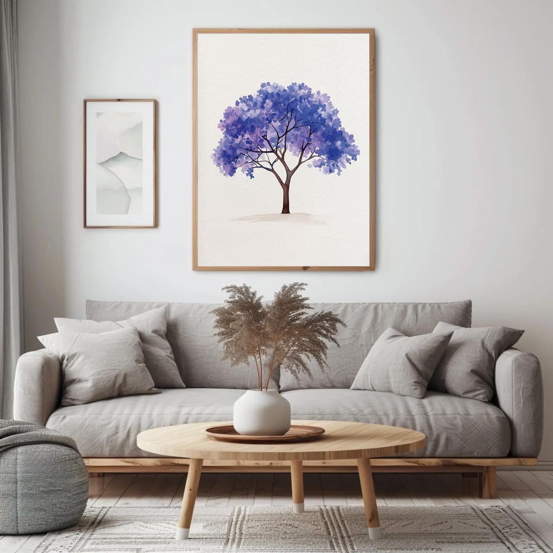 Blooming Jacaranda Tree with Purple Blossoms Watercolor Poster