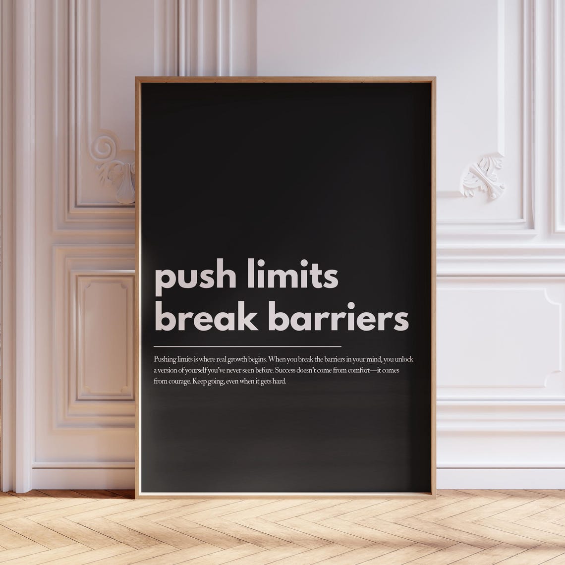 Push Limits Break Barriers Motivational Quote Wall Art Uplifting Inspirational Home Office