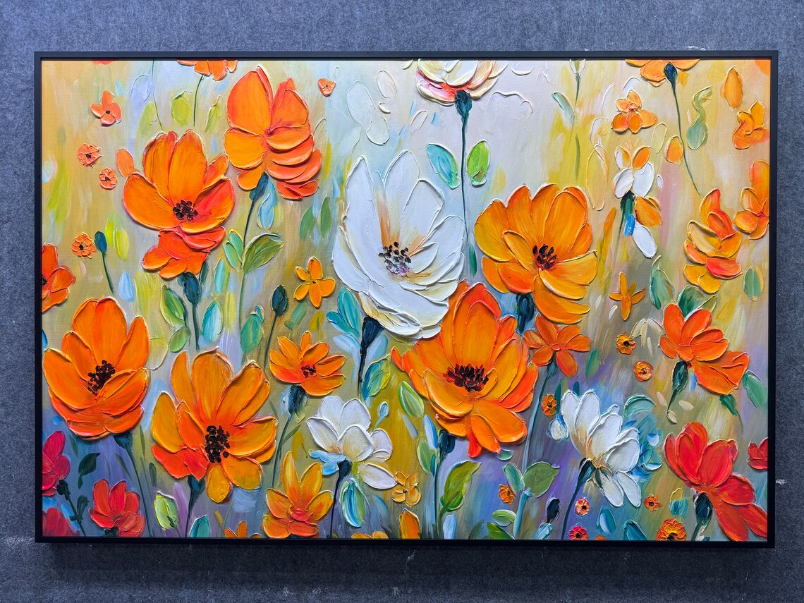 Spring Tulips, Knife-Painting Style Art Print - Image 3