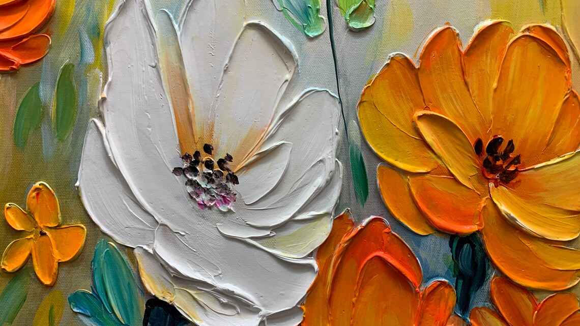 Spring Tulips, Knife-Painting Style Art Print - Image 4