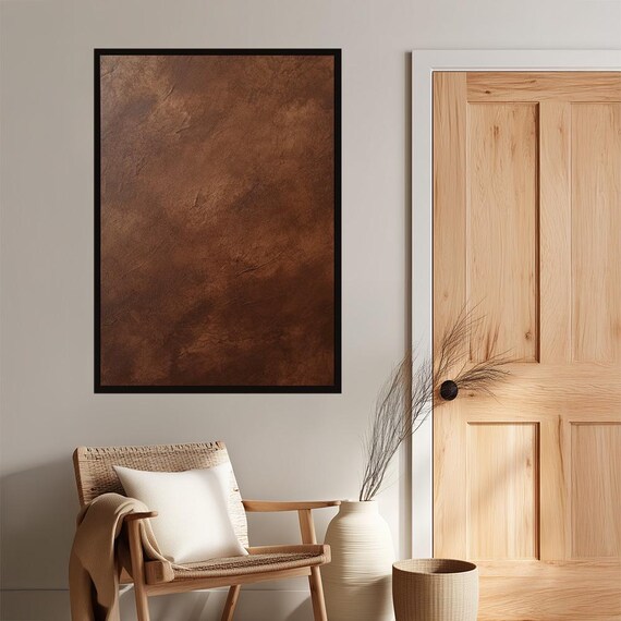 Earthy Embrace Matte Vertical Poster Distressed Brown Textured Wall Art For Rustic Industrial Decor Aged Print Home
