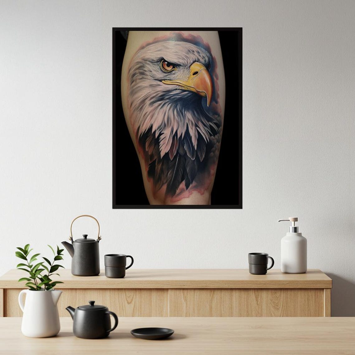 Photorealistic Bald Eagle Head American Symbol Wildlife Poster