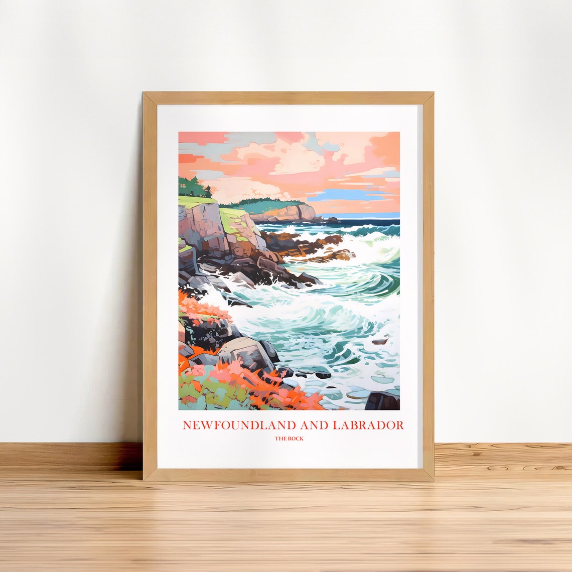 Newfoundland and Labrador The Rock Rocky Coast Travel Poster