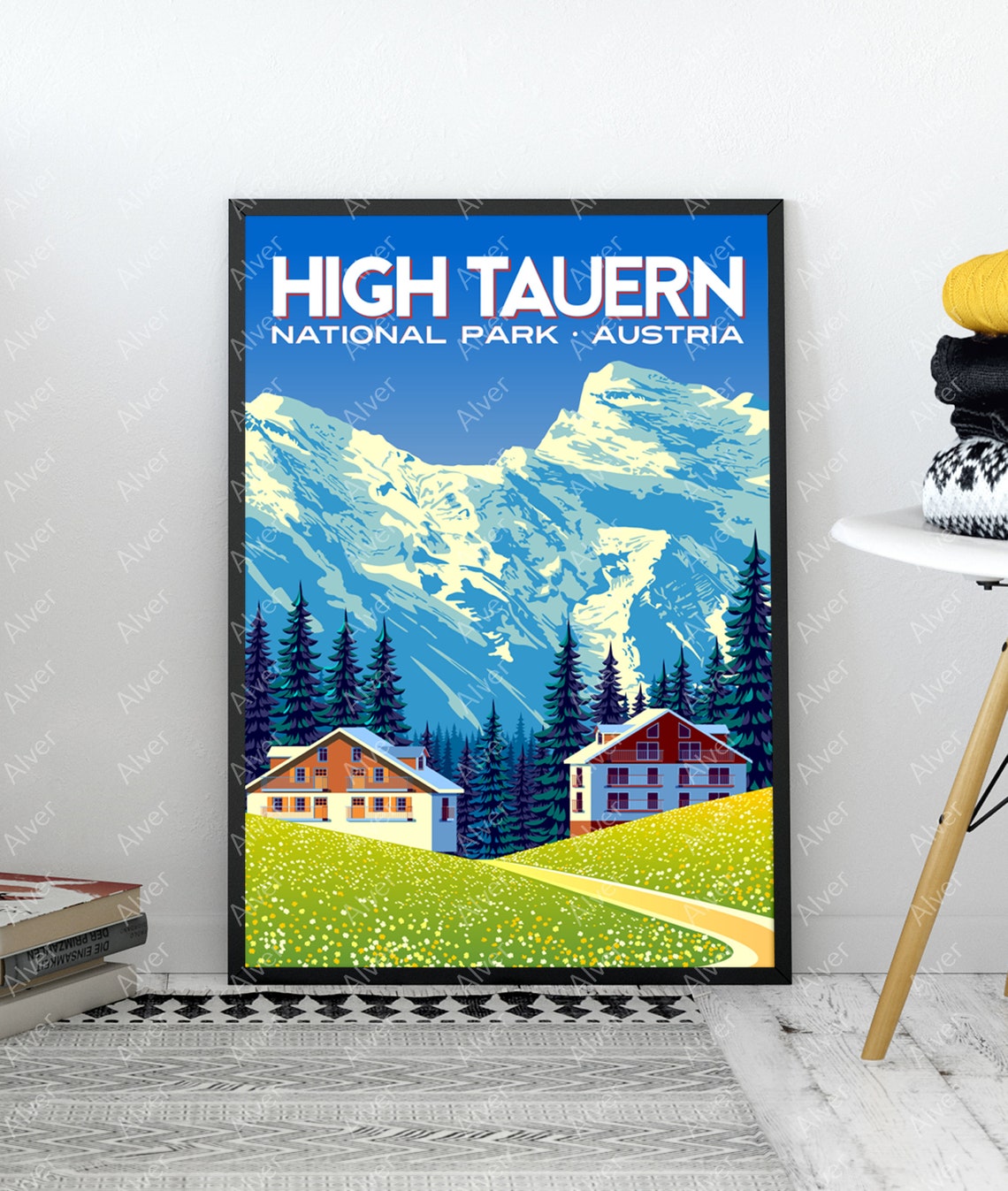 High Tauern National Park Austria Alpine Peaks Retro Travel Poster - Image 3