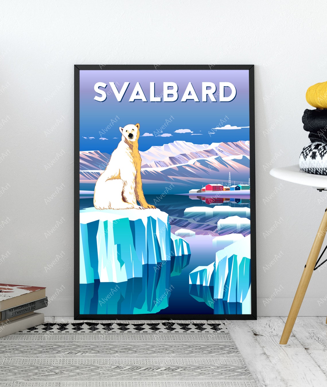 Svalbard Polar Bear Ice Floe Arctic Wilderness Vintage Travel Poster - Image 3