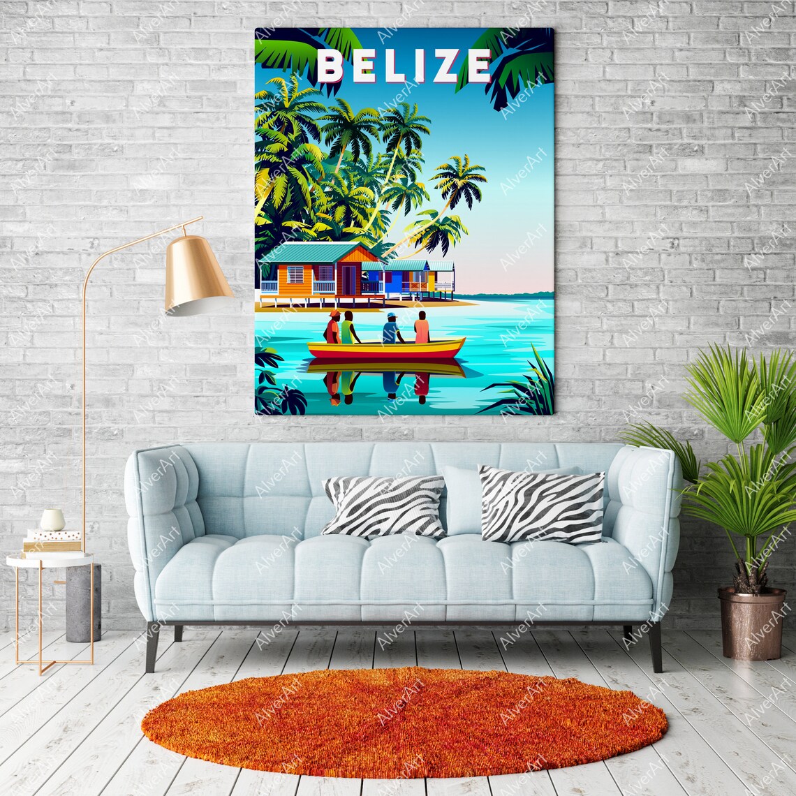 Caribbean Poster Belize Poster Tropical Travel Print Caribbean Wall Art Unframed - Image 2