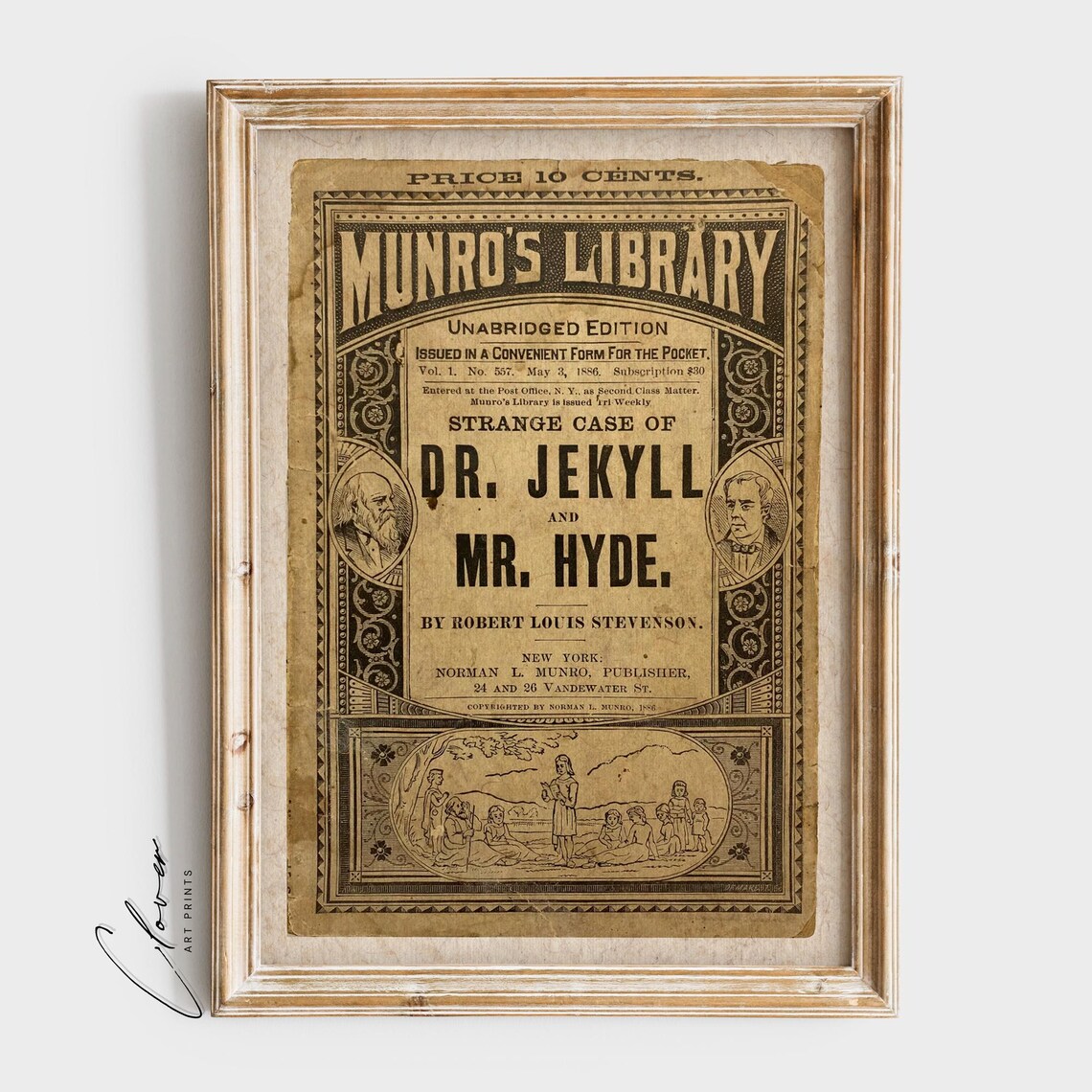 Strange Case of Dr Jekyll and Mr Hyde Vintage Book Cover Art Print