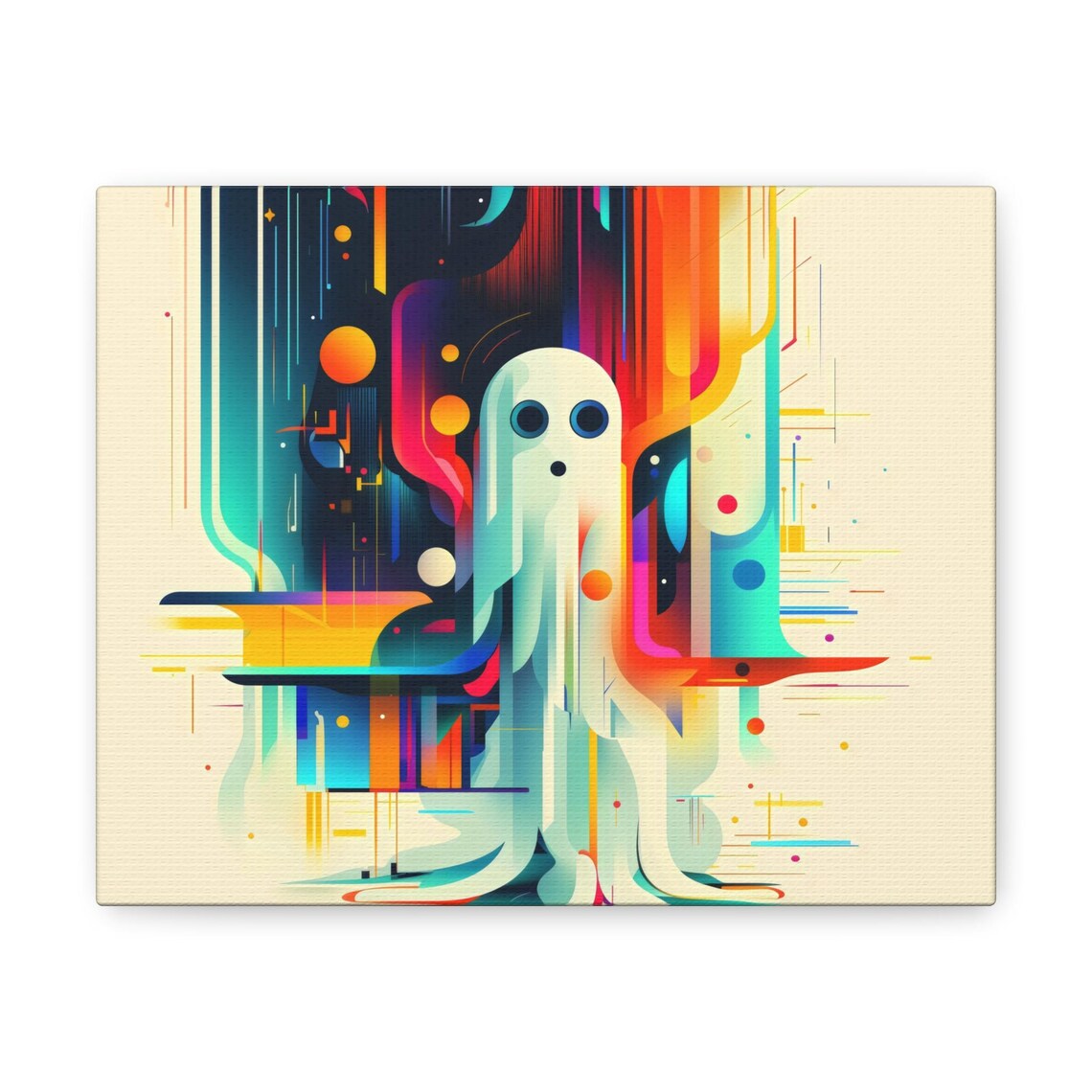 Geometric Ghost Gothic Modern Halloween Art Print - Image 2