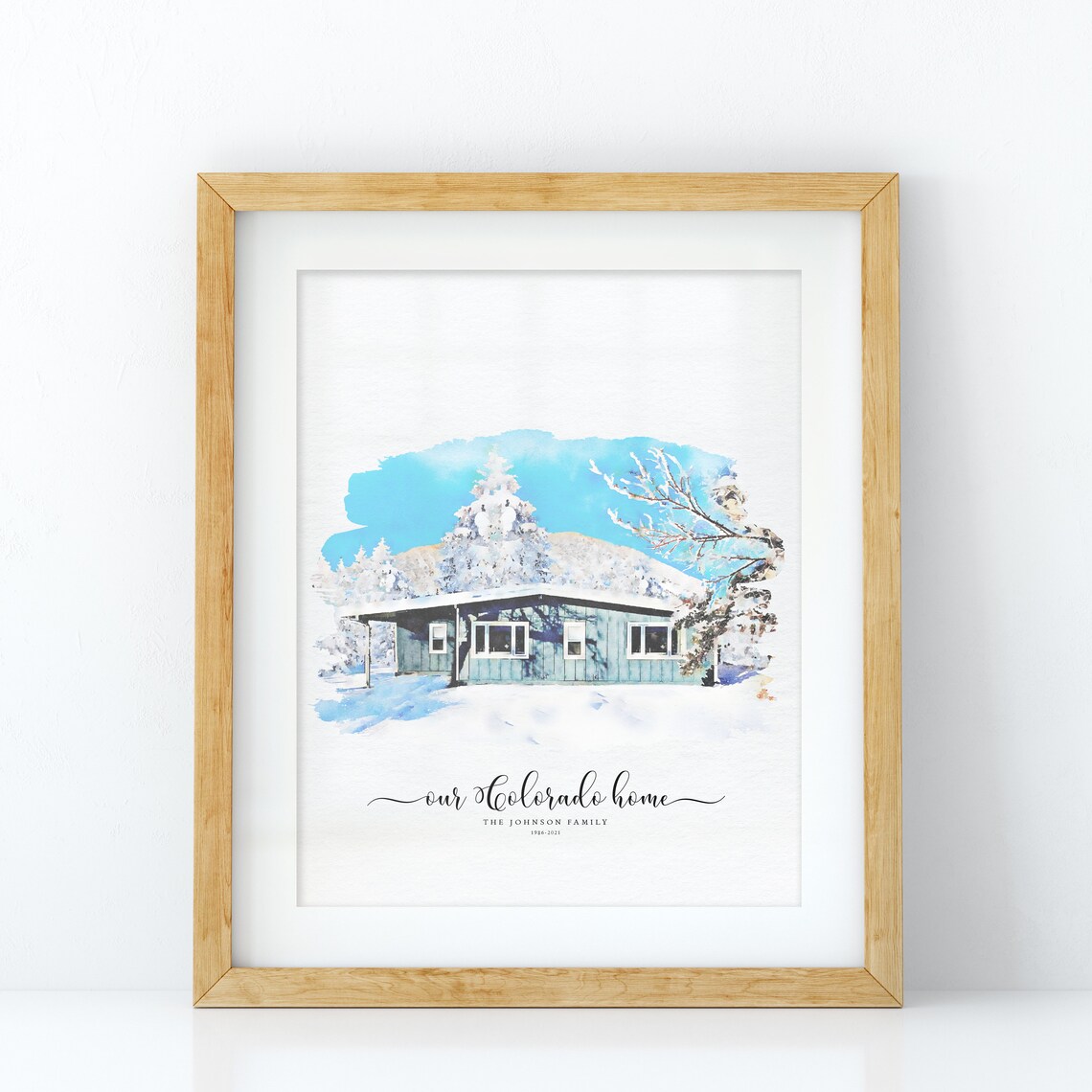 Custom House Portrait Watercolor Art Print, Housewarming - Image 2