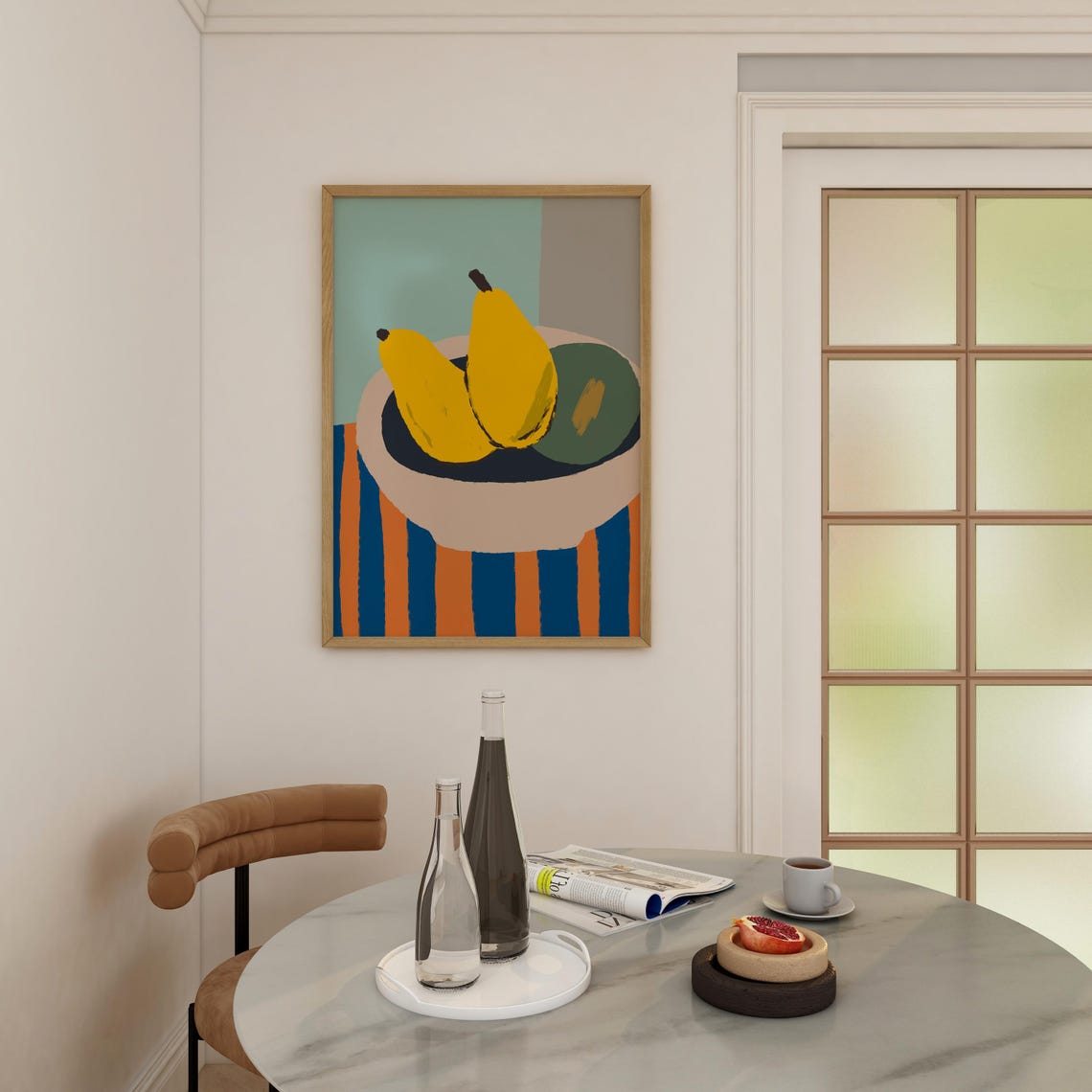 Yellow Pears Still Life Colorful Modern Fruit Kitchen Art Poster - Image 3