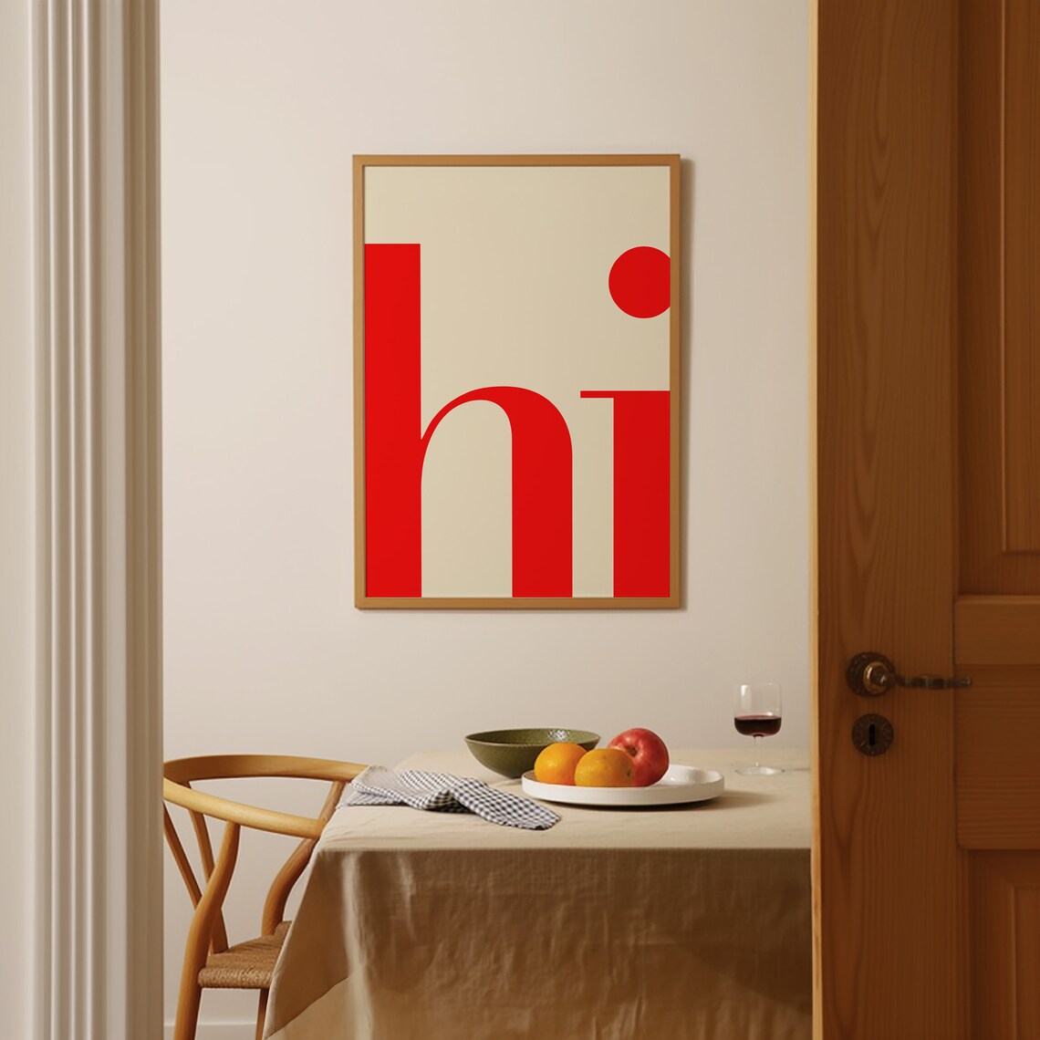Hi Minimalist Typography Art Print, Entryway Welcome - Image 3