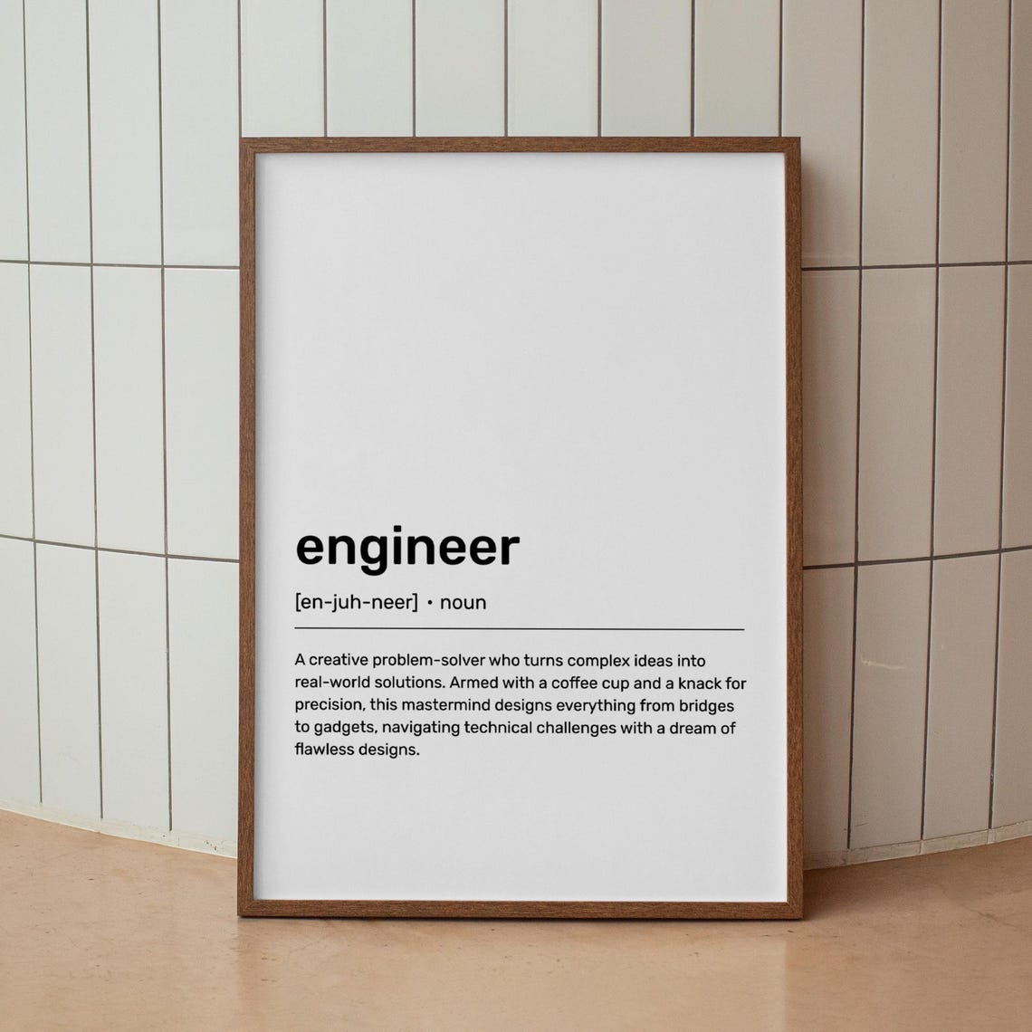 Engineer Creative Problem Solver Dictionary Definition Gift Poster