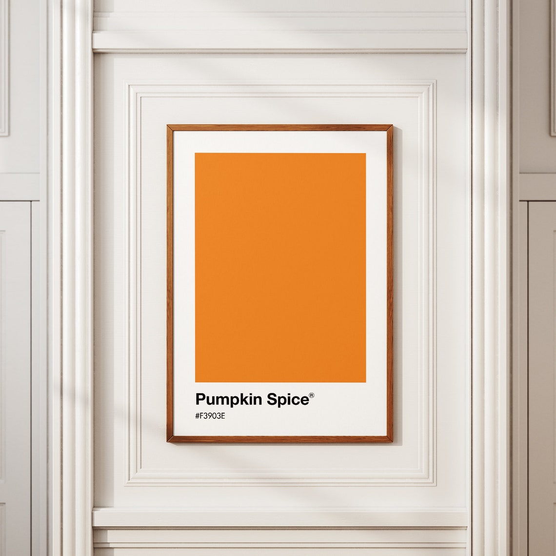 Pumpkin Spice Orange Pantone Style Color Block Minimalist Art Print - Image 3