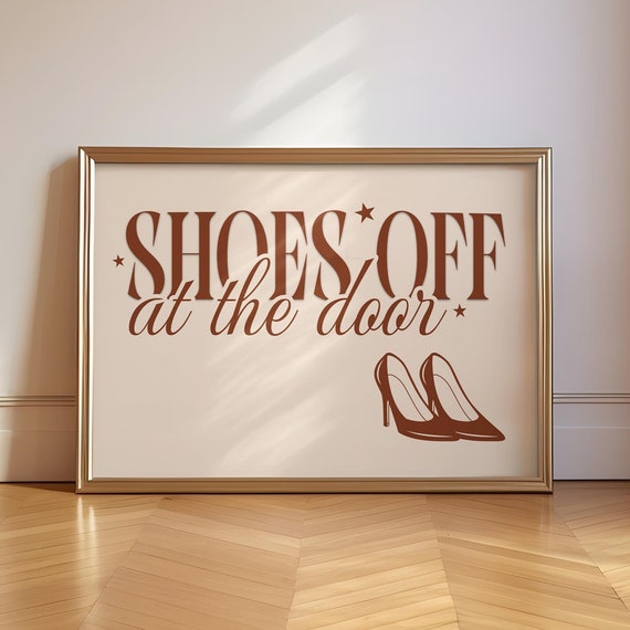 Shoes Off At The Door Mid-Century Retro Poster