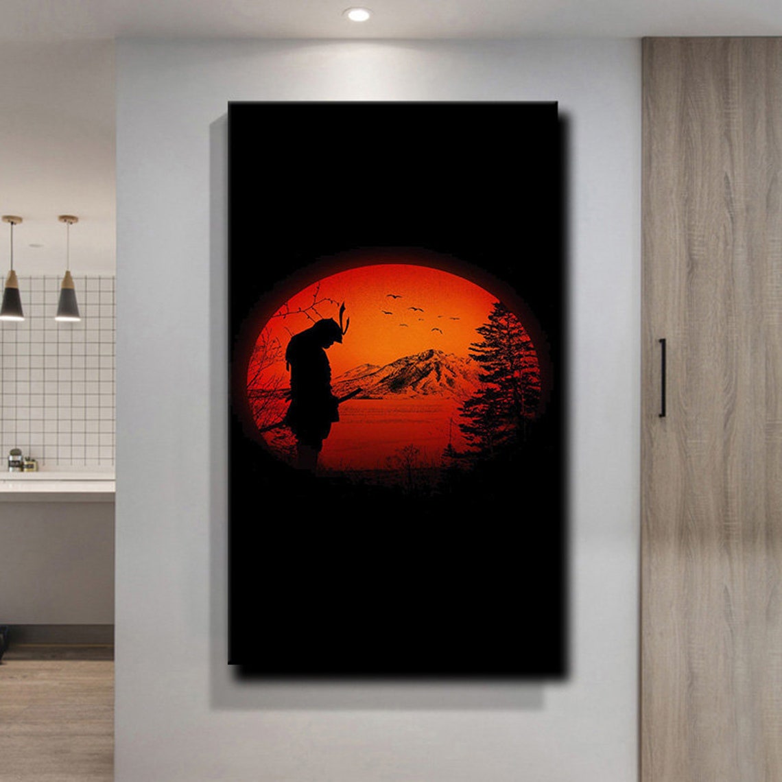 Warrior And Sunset Print Wall Painting Wall Art Ready To Hang Painting Gift Print - Image 4