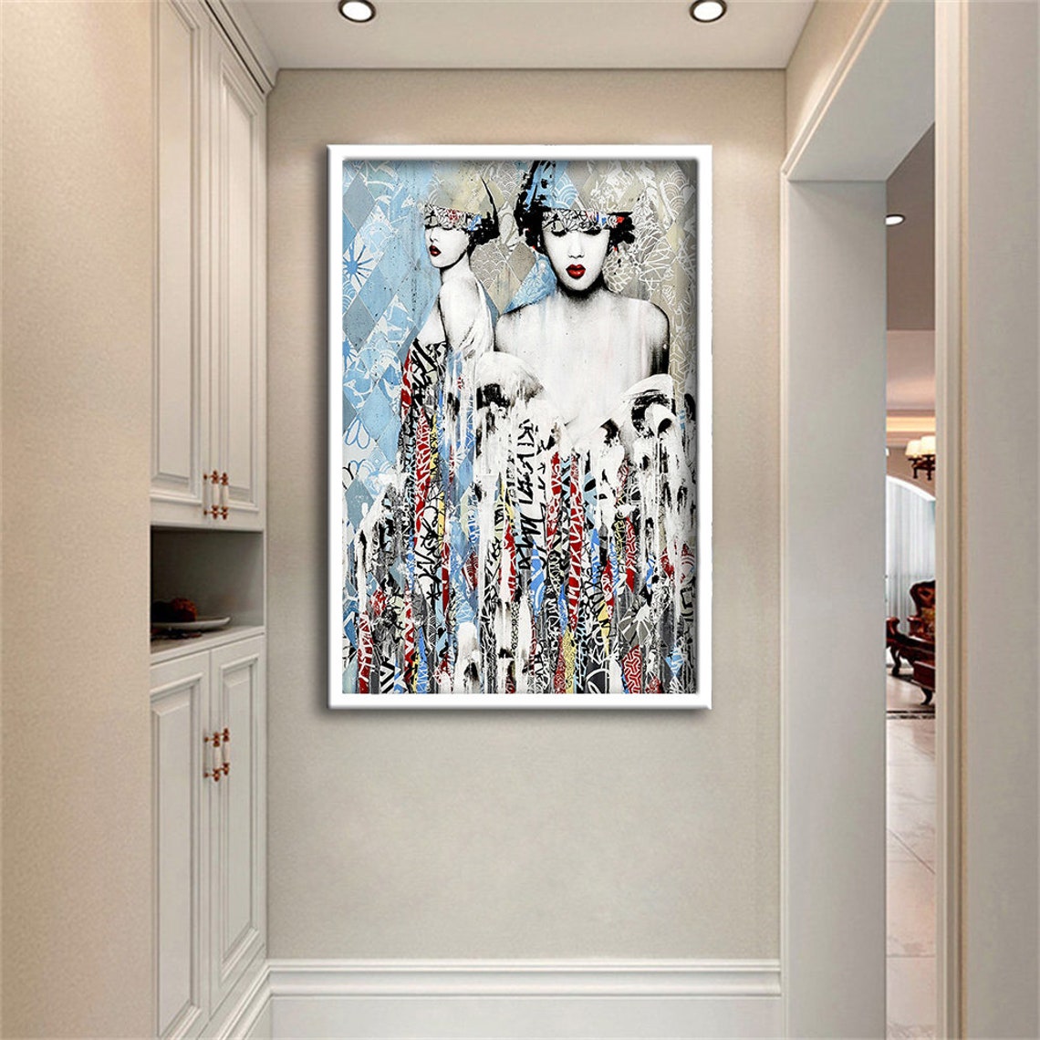 Graffiti Pop Art Twin Women Bold Street Style Modern Art Poster - Image 4