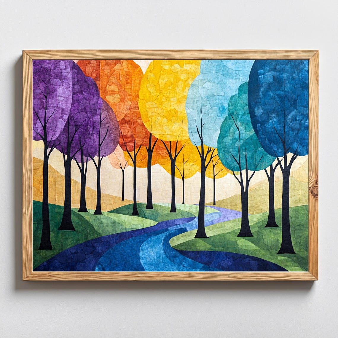 Vibrant Forest Art Print Vibrant Wall Art Colorful Abstract Forest Painting Modern Landscape Impressionist - Image 4