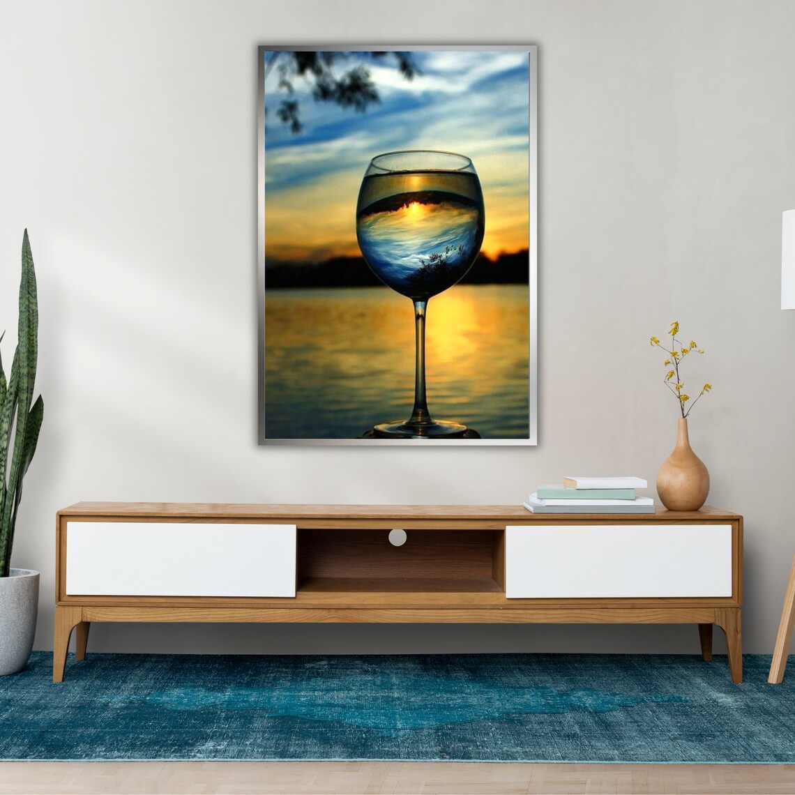 Sunshine Landscape Art Print, Sunset Nature Decor - Image 2