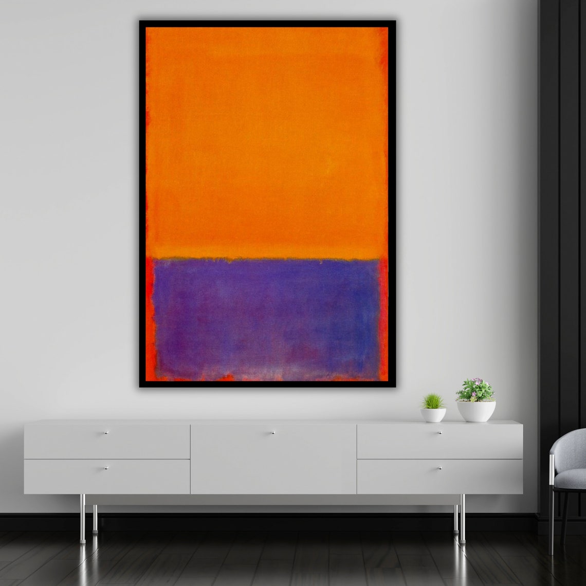 Orange Purple Color Field Abstract Warm Violet Glow Wall Art - Image 4