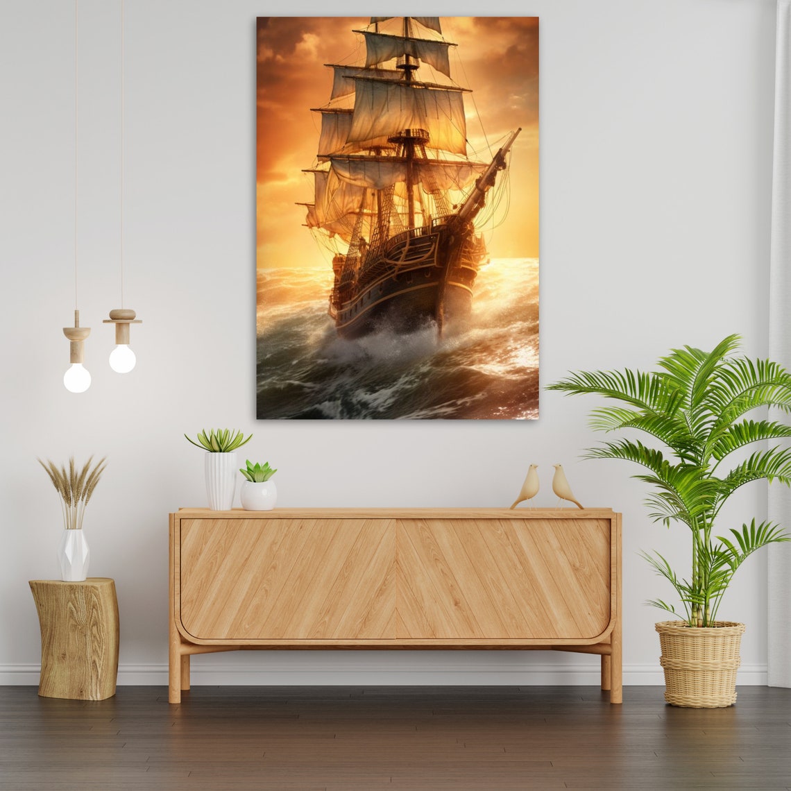 Coastal Ship Nautical Beach House Decor - Image 3