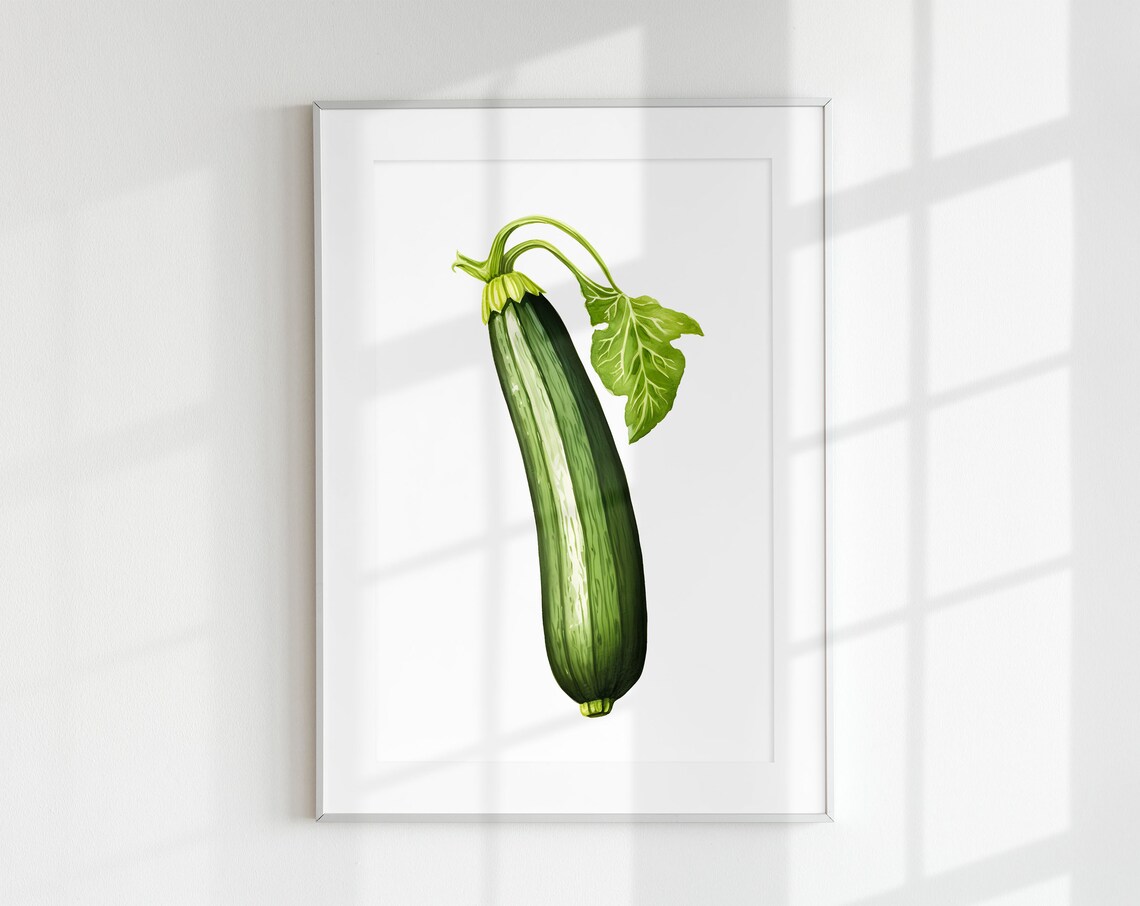 Zucchini Botanical Vintage Kitchen Art Print