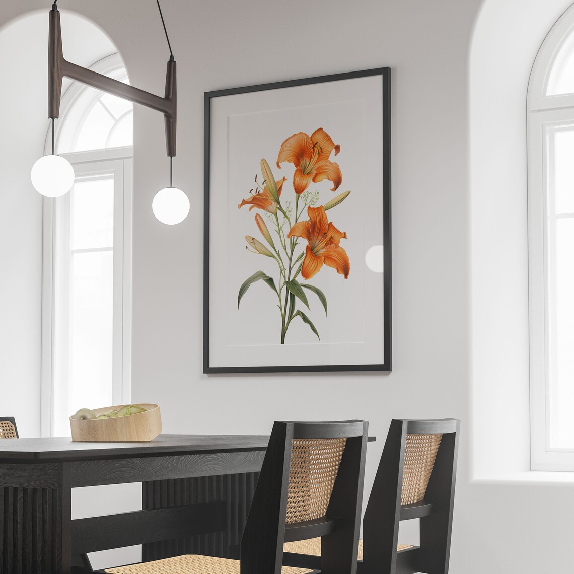 Orange Daylily Floral Botanical Wall Art Print - Image 3