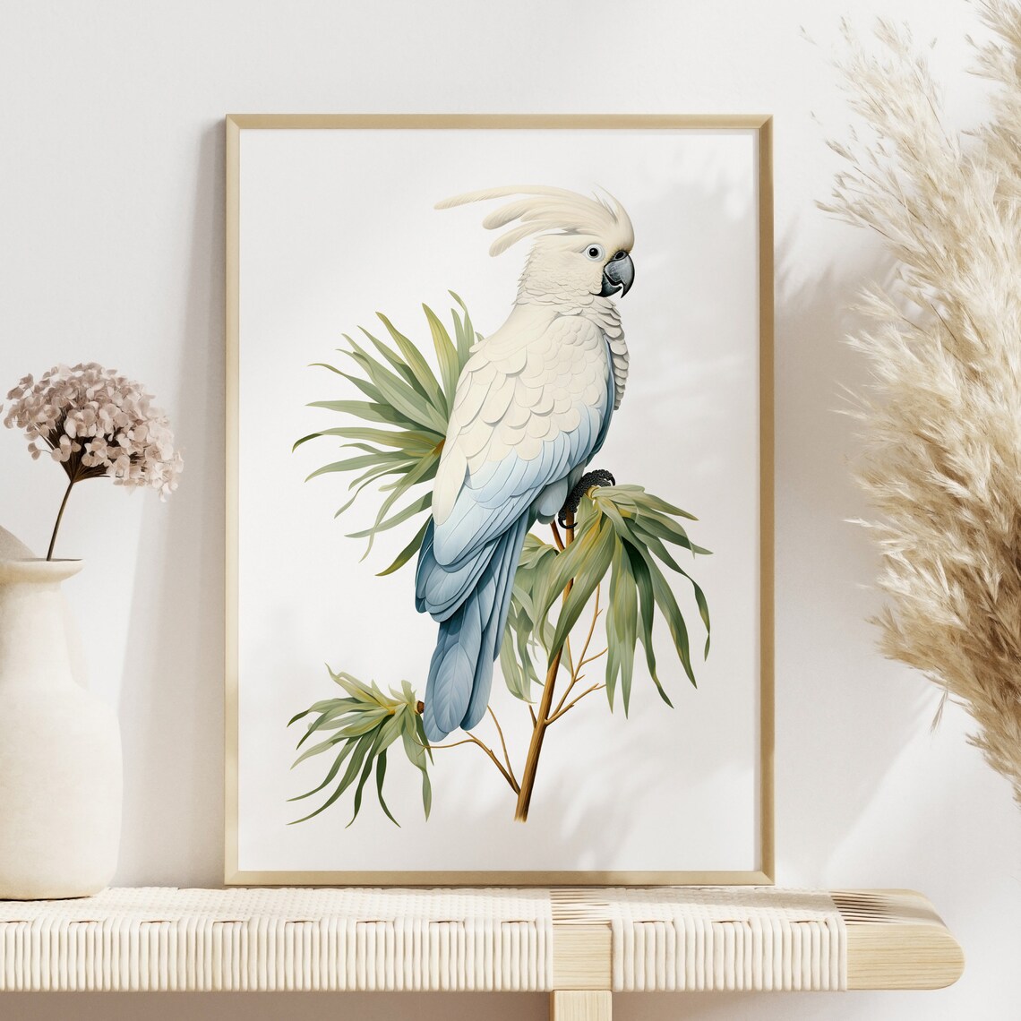Palm Cockatoo Botanical Guide Bird Art Print - Image 4