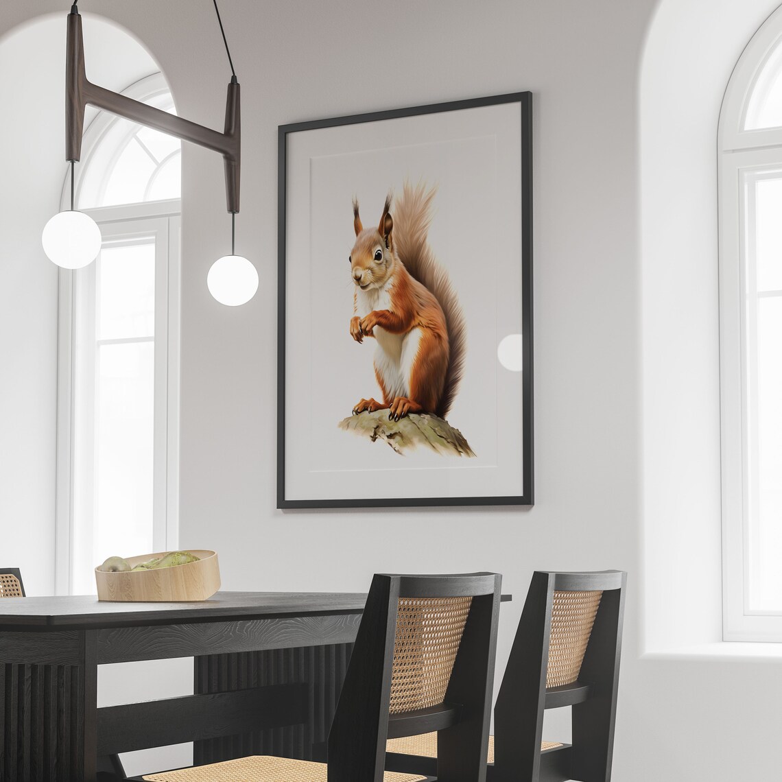 Red Squirrel Minimal Poster, Wildlife Botanical Art - Image 2