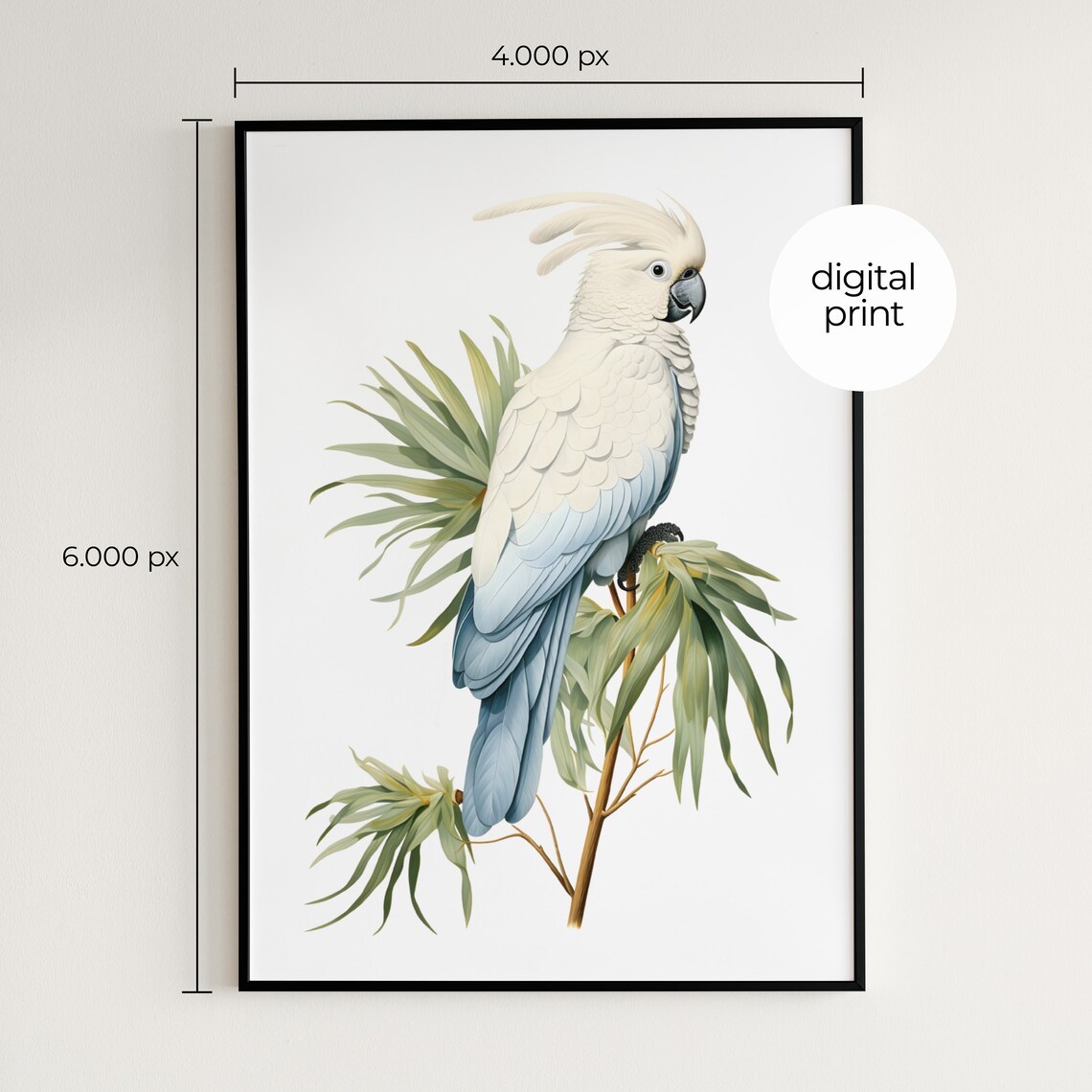 Palm Cockatoo Botanical Guide Bird Art Print - Image 2