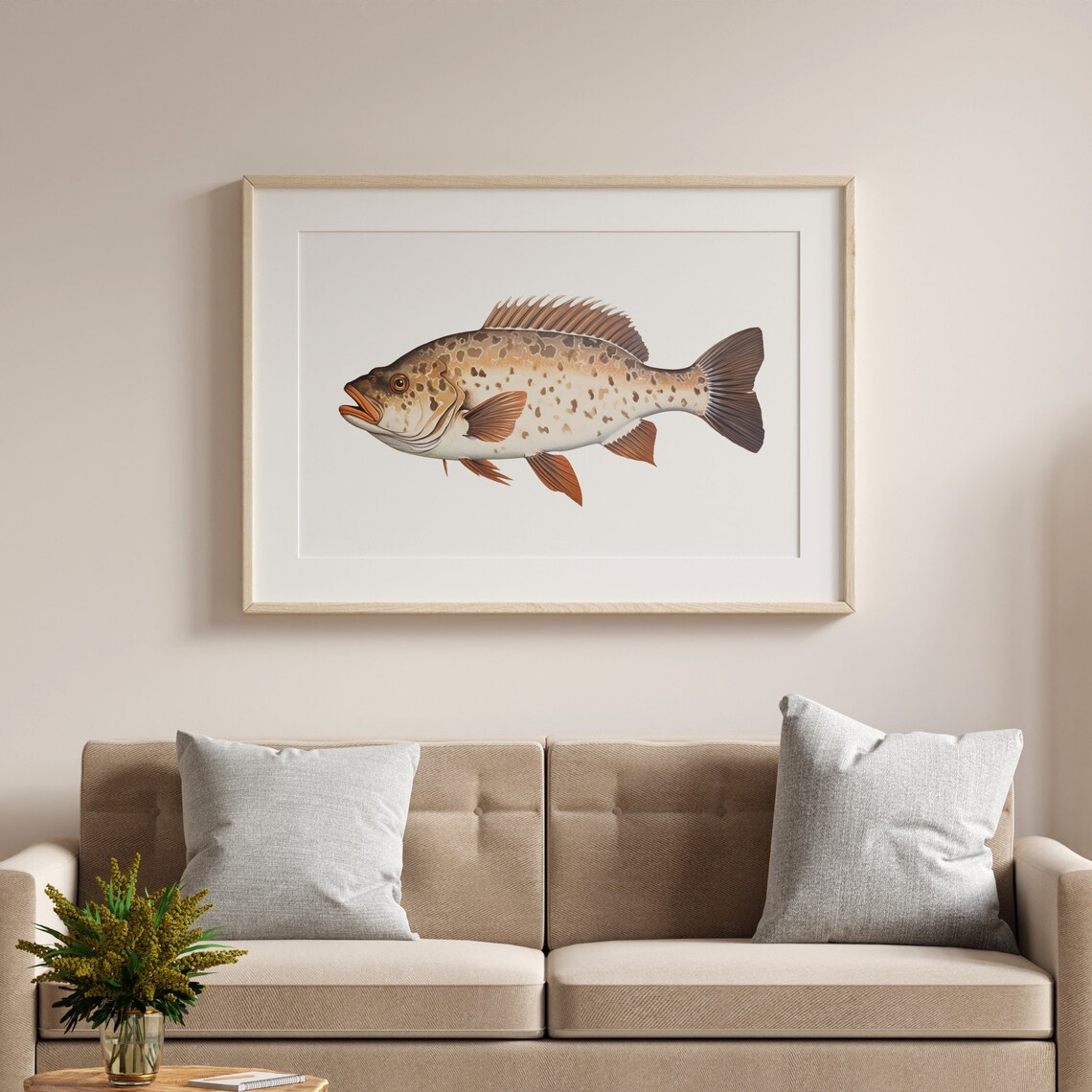 Halibut Vintage Fish Illustration Art Print - Image 4