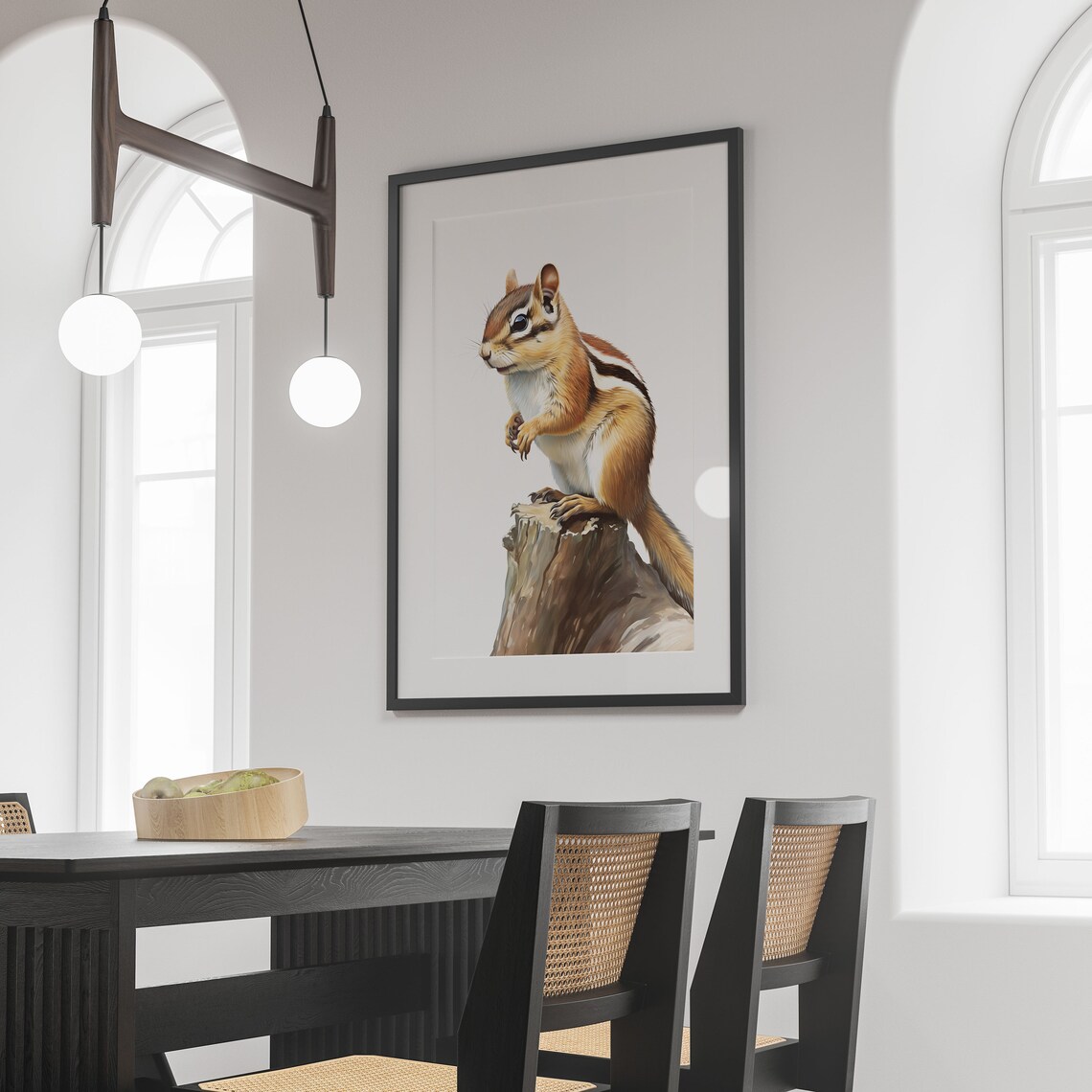 Eastern Chipmunk Minimal Poster, Forest Wildlife - Image 2