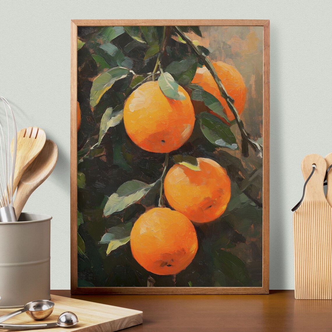 Orange Oil Painting Print, Botanical Vintage Poster - Image 3