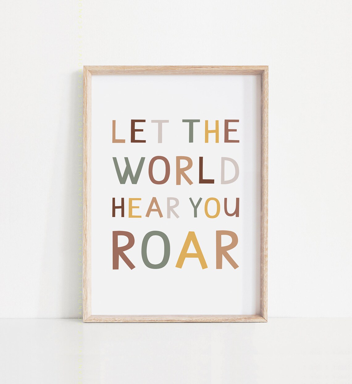 Let The World Hear You Roar Colorful Typography Kids Room Poster - Image 4