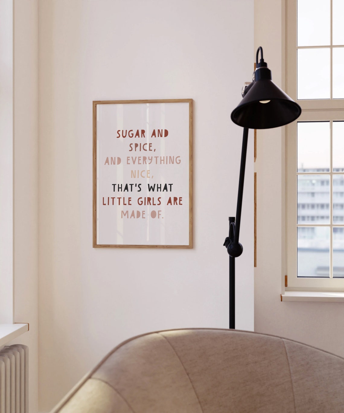 Sugar And Spice And Everything Nice Girls Room Quote Wall Art - Image 3