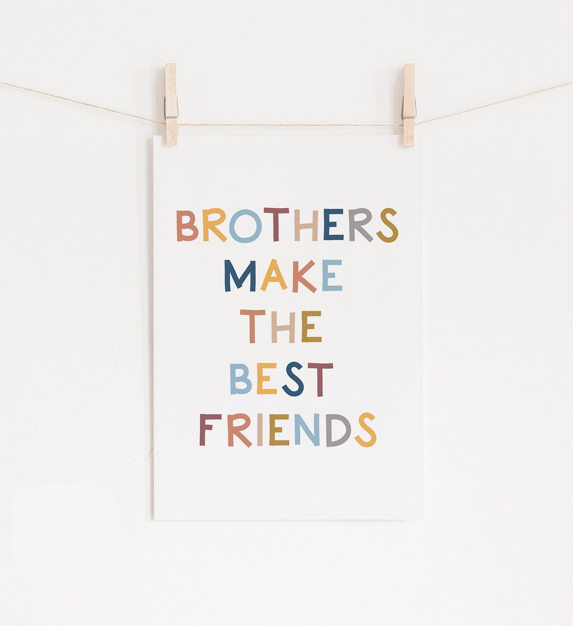 Brothers Make The Best Friends Multicolor Letter Quote Poster - Image 4