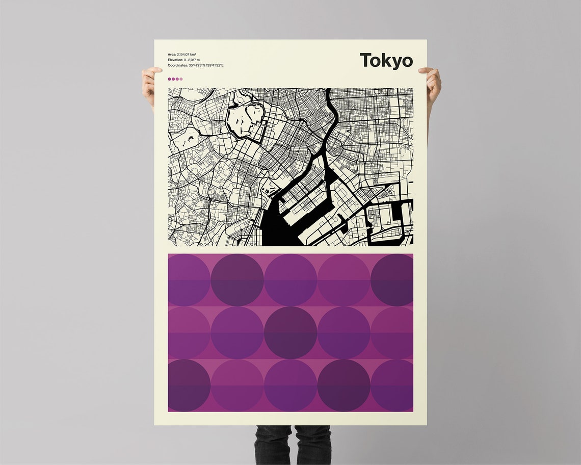 Tokyo City Street Map Modern Minimalist Japanese Capital Art Poster - Image 3