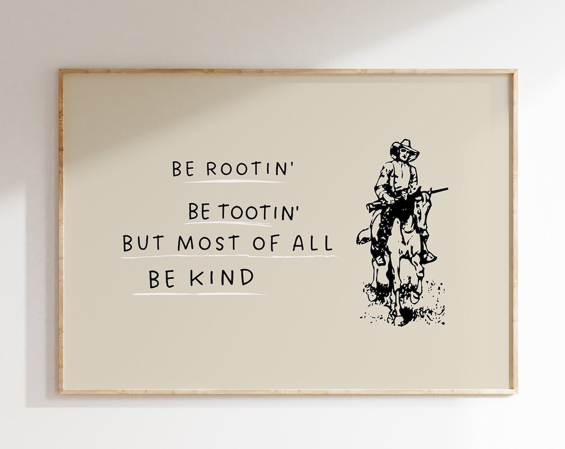 Minimalist Cowboy Quote Art Print, Western Vintage