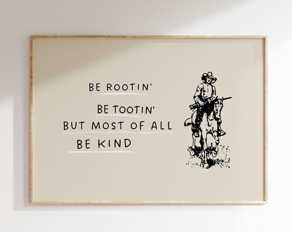 Minimalist Cowboy Quote Art Print, Western Vintage