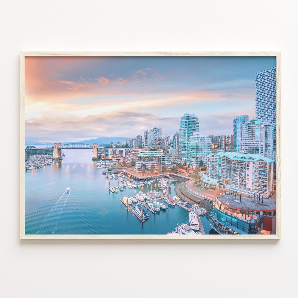 Vancouver Canada False Creek Marina City Skyline Photo Poster