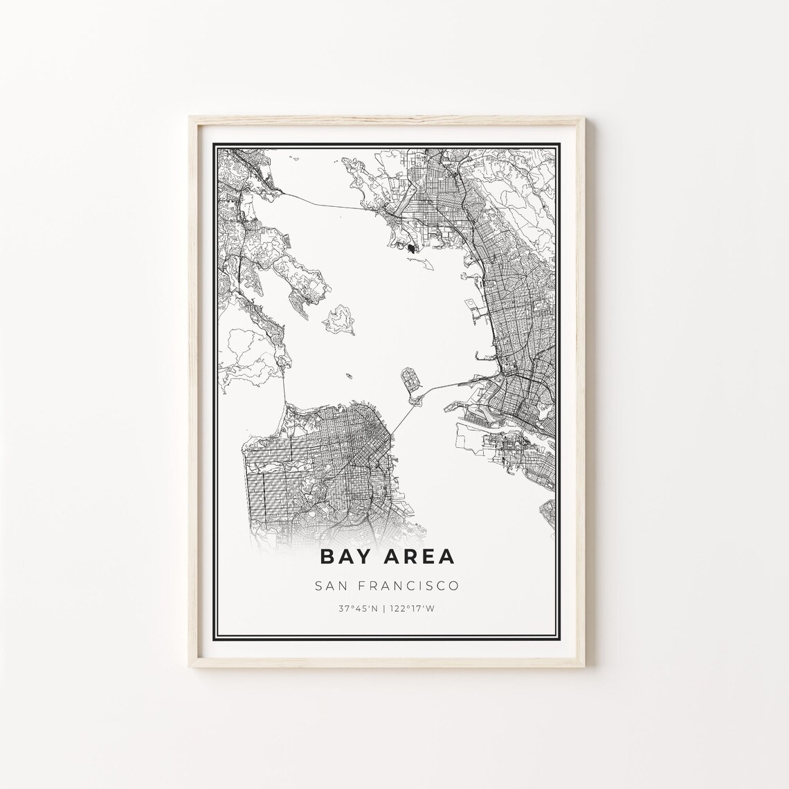 San Francisco Bay Area City Map Art Print